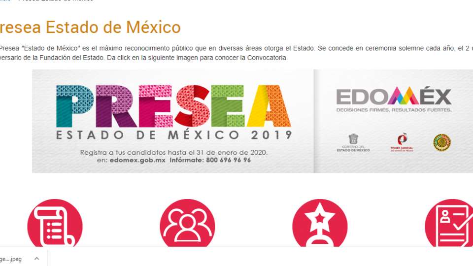 Registro de candidatos a presea Estado de México será vía electrónica
