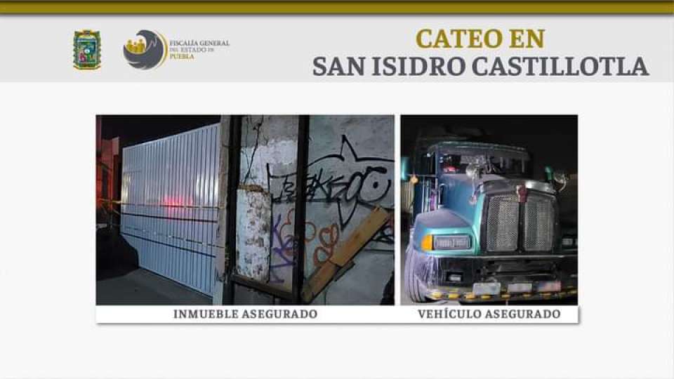 Por robo de vehículo con mercancía, Fiscalía cateó inmueble en Castillotla.