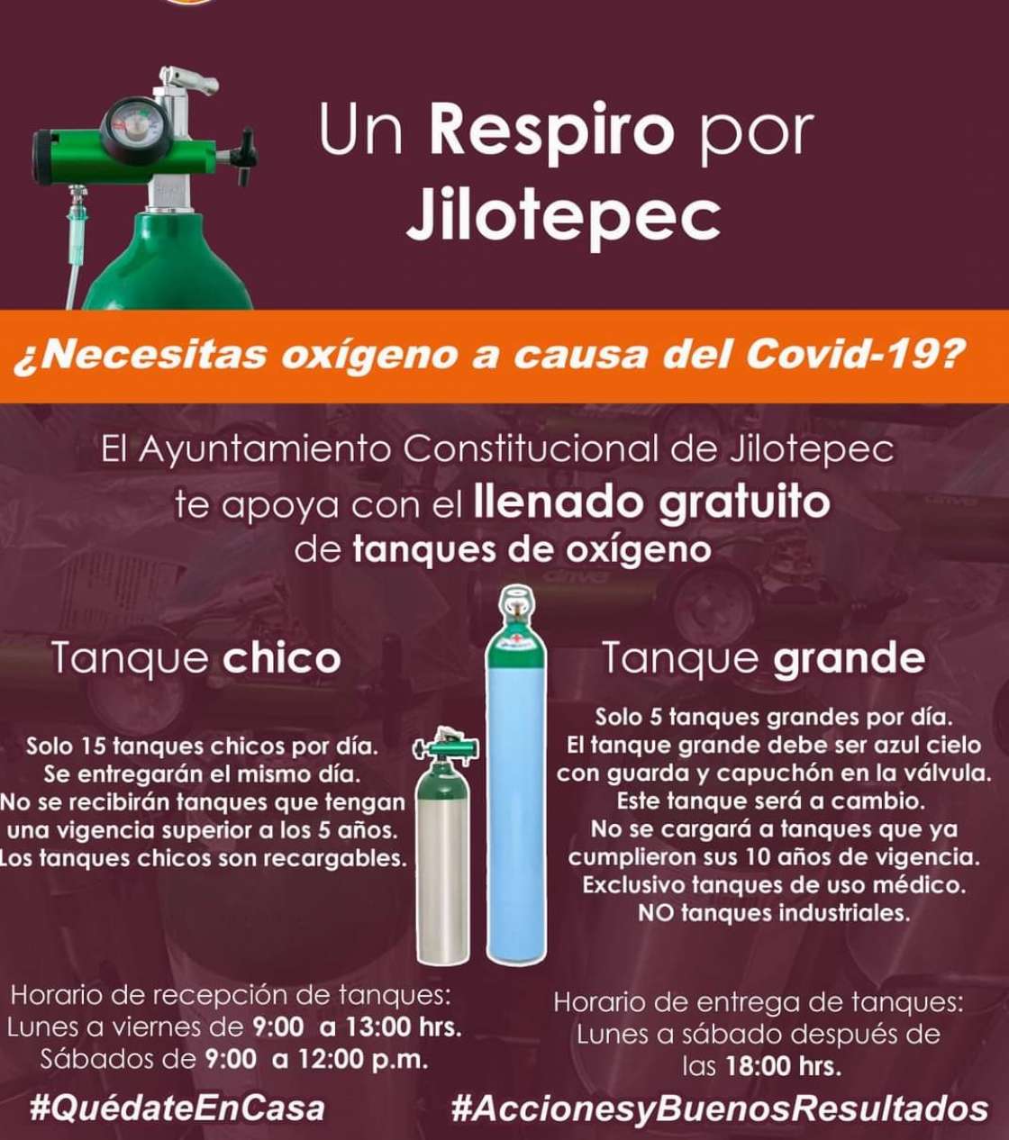 Ante precios inflados para adquirir oxígeno, en Jilotepec se llenan tanques de forma gratuita