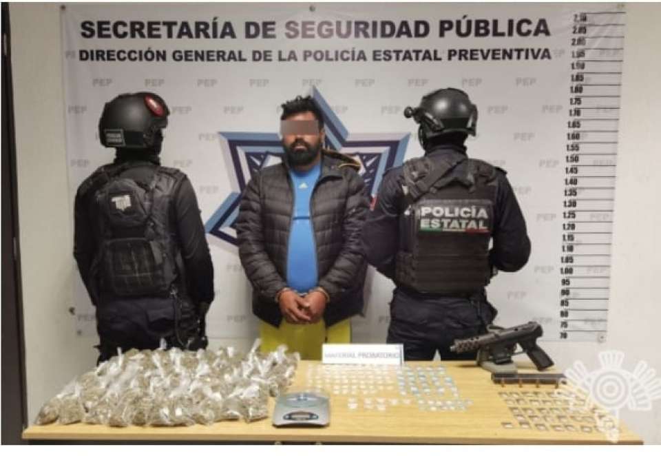 Detiene Policía Estatal a “El Soni”, presunto narcovendedor.