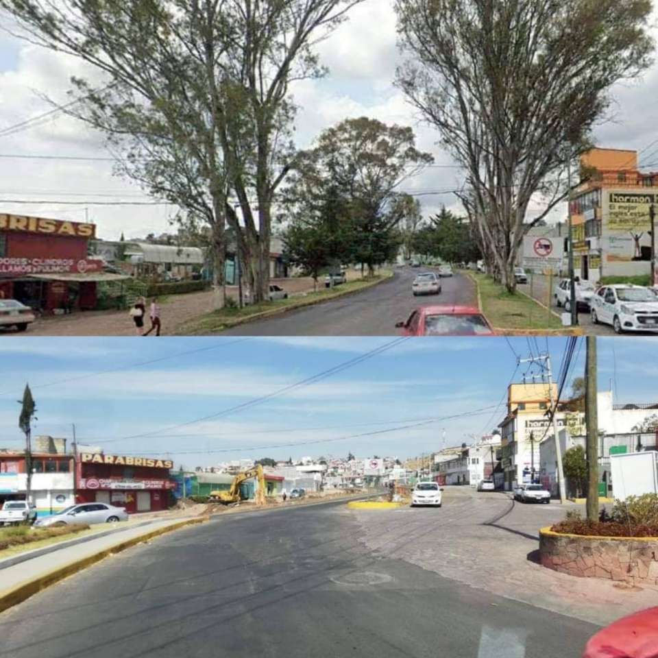 Derriban árboles en Atlacomulco para obra pública, tunden a presidente municipal por la acción