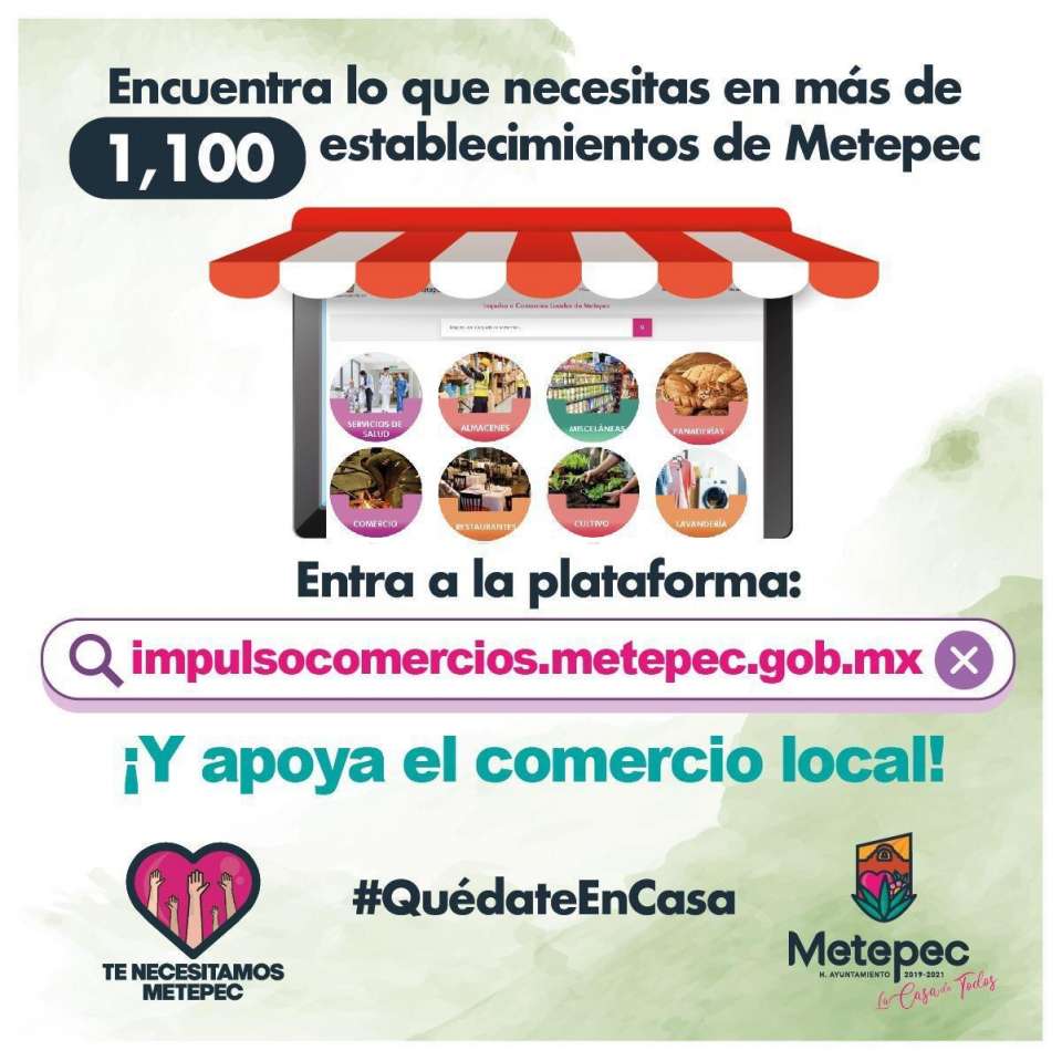 Más de mil establecimientos comerciales se anuncian en plataforma del ayuntamiento de Metepec