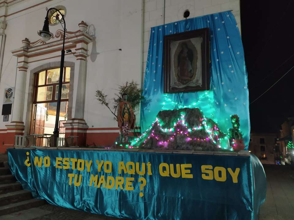 Iglesia católica realiza actividades el día de la Virgen de Guadalupe.