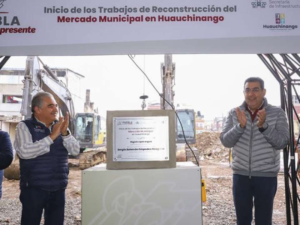 Con reconstrucción de mercado municipal, Gobierno de Puebla dignifica labor de comerciantes de Huauchinango