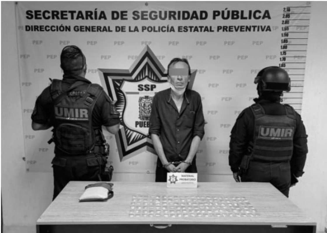 Asegura Policía Estatal a presunto narcomenudista colombiano.
