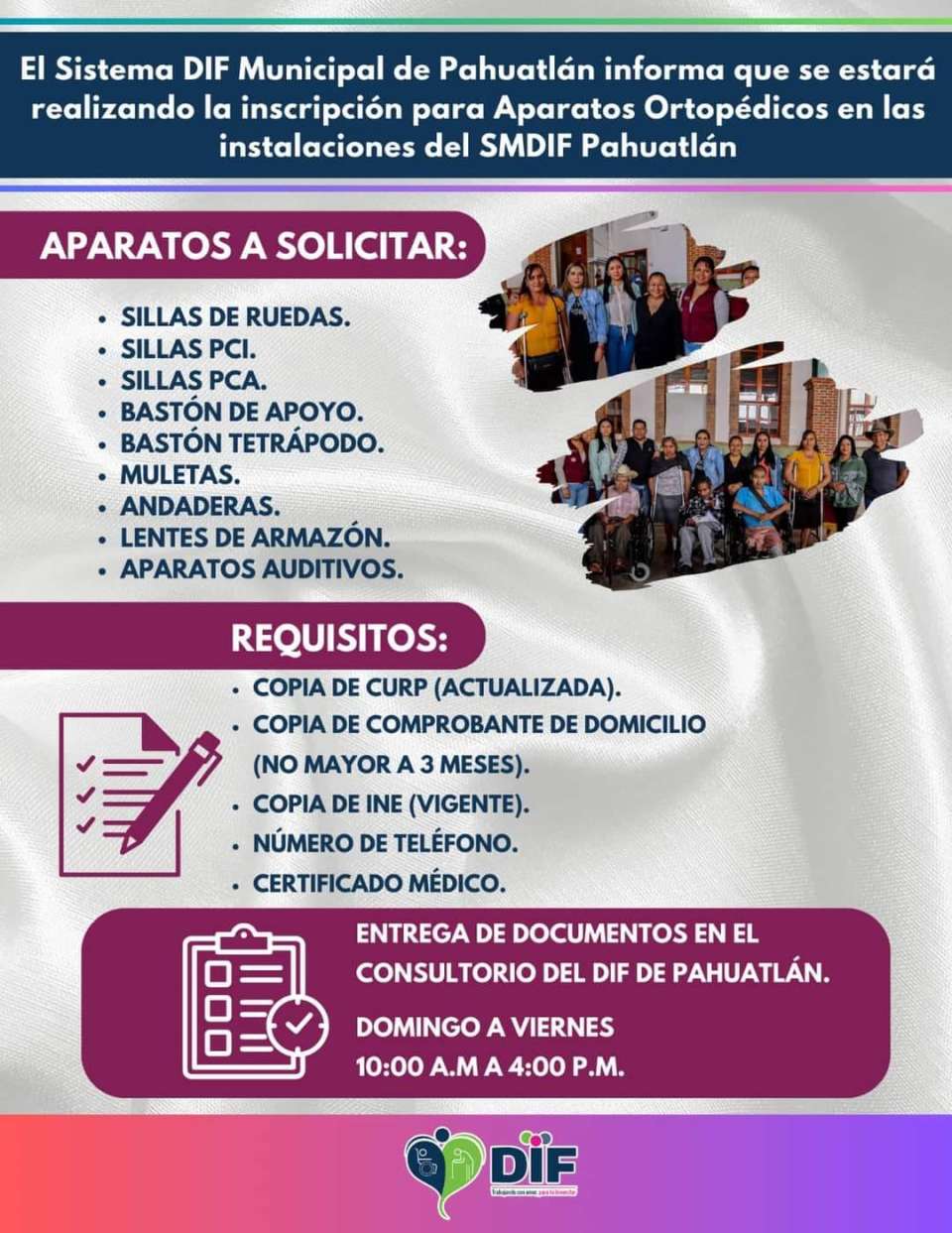 Abren inscripción para el programa “Aparatos Ortopédicos” en el municipio de Pahuatlán