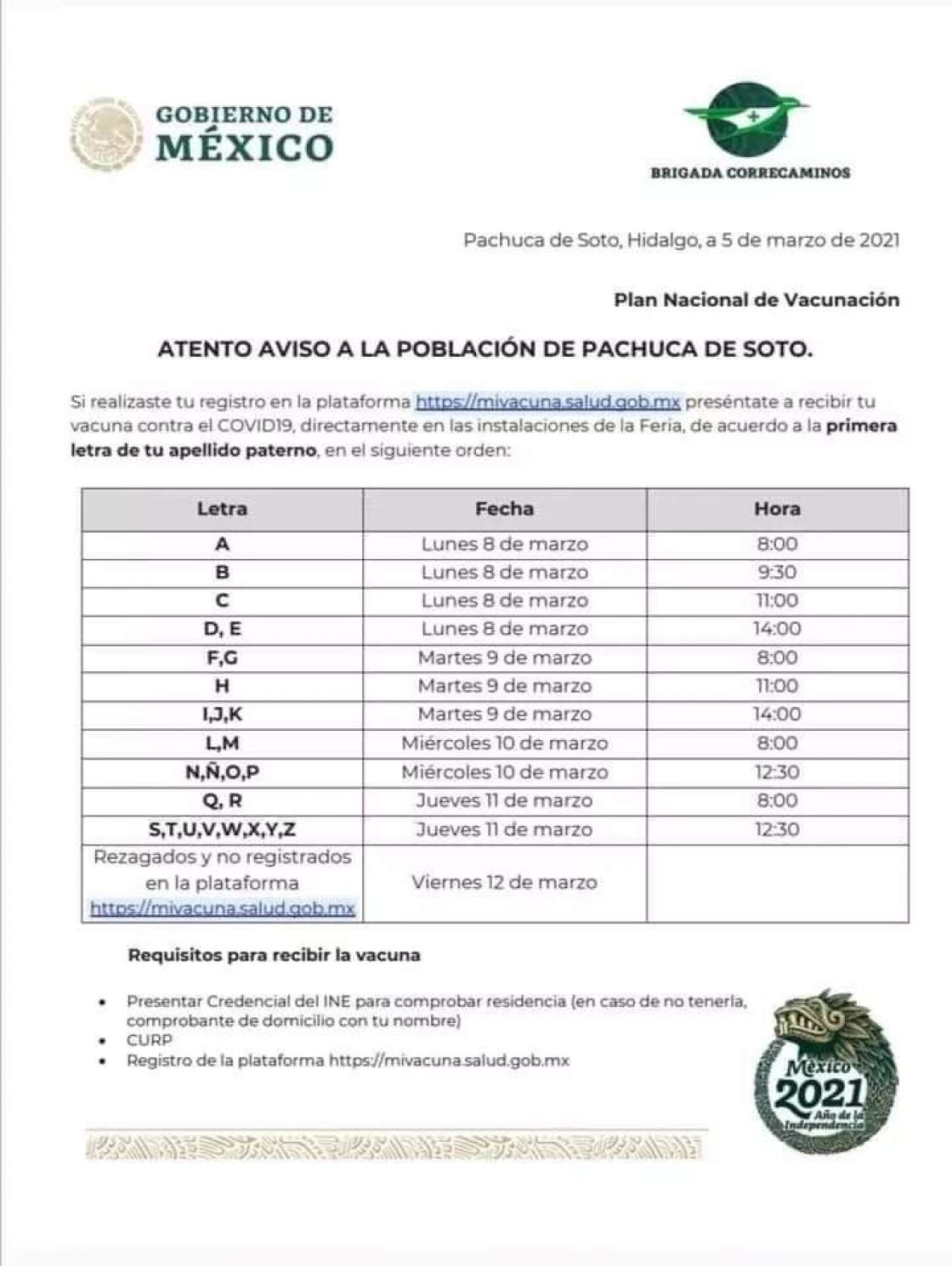 Confusión en inicio de entrega de turnos de vacuna en Pachuca