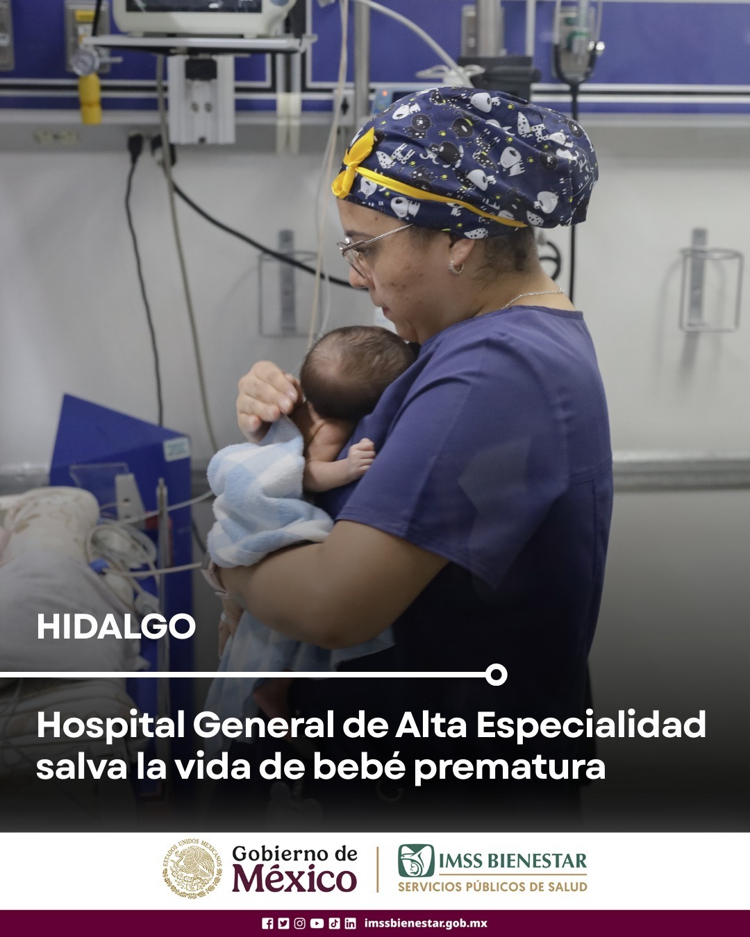 Bebé prematura supera complicaciones y logra salir adelante en hospital de Pachuca